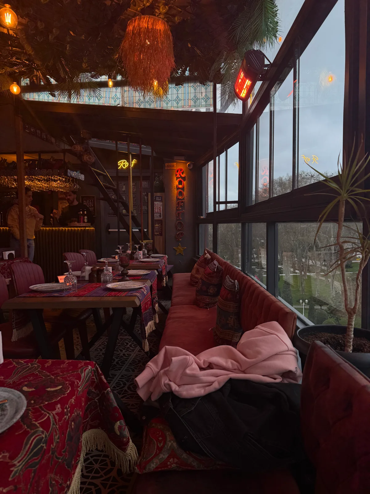 Pleasure terrace roof top restaurant